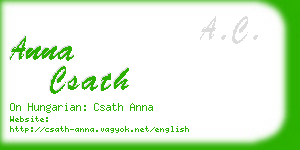 anna csath business card